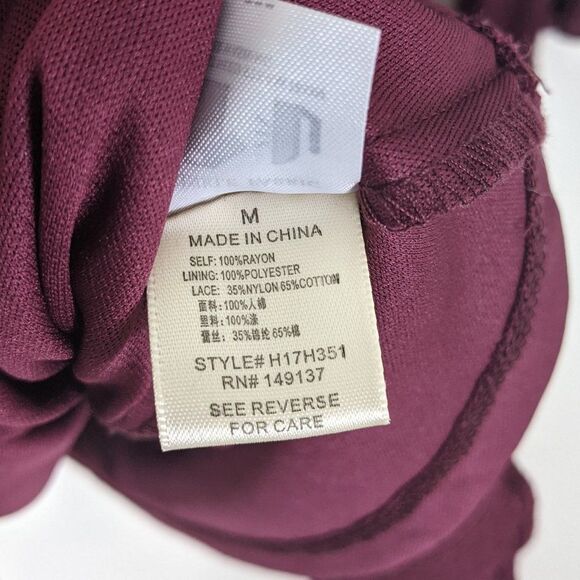 Altar'd State Maroon Lace Mini Dress Women's Medium - Picture 5 of 12